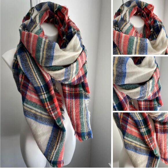Plaid Blanket Scarf  - Picture 1 of 6